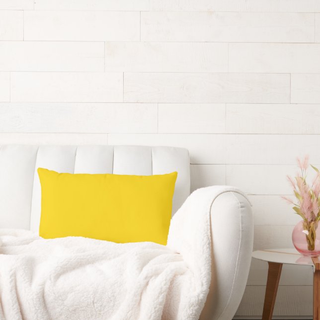 Modern Sun Yellow Plain Solid Colour Lumbar Pillow (Couch)