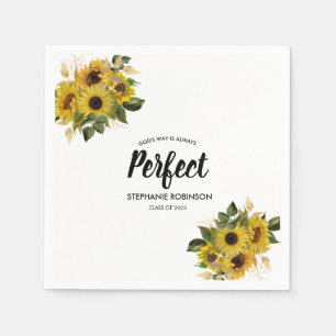 Modern Sunflower Bible Quote  Napkin