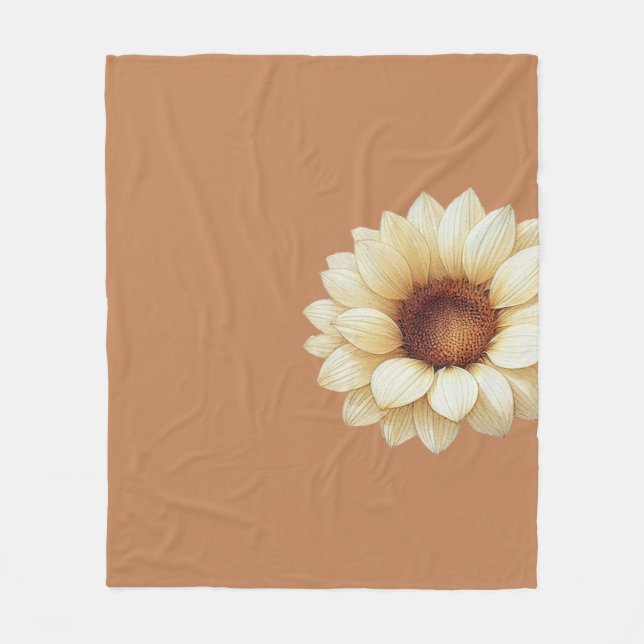 Modern Sunflower Blanket in Terra Cotta (Front)