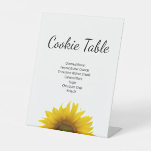 Modern Sunflower Cookie Table Baby Shower Pedestal Sign
