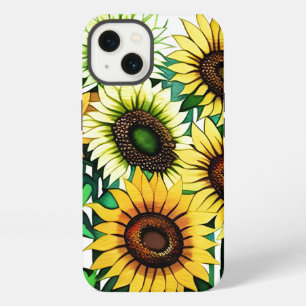 Modern Sunflower Illustration iPhone 13 Case