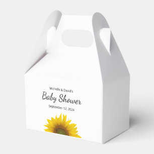 Modern Sunflower Simple Baby Shower Favor Box