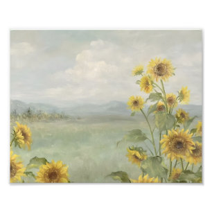 Modern sunflower Watercolor & personalize Image Photo Print