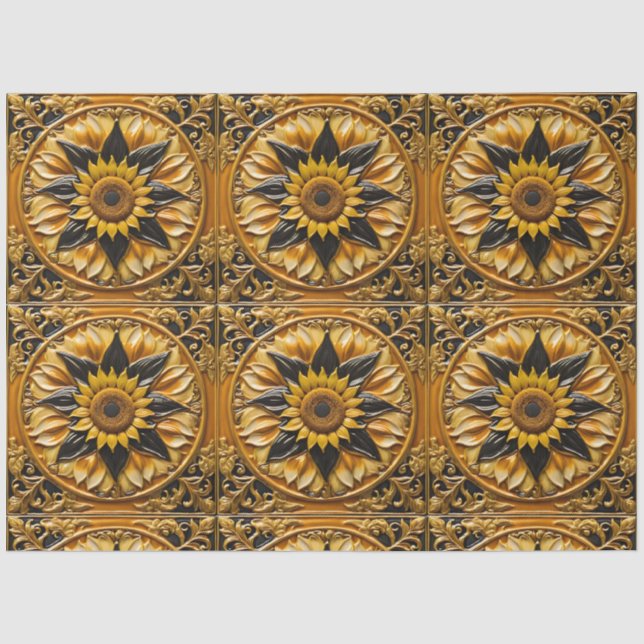 Modern Sunflowers Beautiful Collection Tissue Paper (Front)