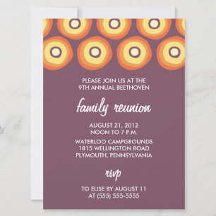 Modern Suns Family Reunion Invitations - plum