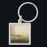 Modern Sunset Landscape Oil Painting Keychain<br><div class="desc">A modern oil painting of a landscape by Jennifer Goldberger. Leaves creep in from the side while a beautiful sunset rests on the horizon. An amazing print that would make an amazing purchase!</div>