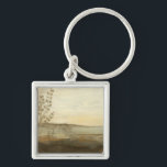 Modern Sunset Landscape Oil Painting Keychain<br><div class="desc">A modern oil painting of a landscape by Jennifer Goldberger. Leaves creep in from the side while a beautiful sunset rests on the horizon. An amazing print that would make an amazing purchase!</div>