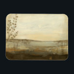 Modern Sunset Landscape Oil Painting Magnet<br><div class="desc">A modern oil painting of a landscape by Jennifer Goldberger. Leaves creep in from the side while a beautiful sunset rests on the horizon. An amazing print that would make an amazing purchase!</div>