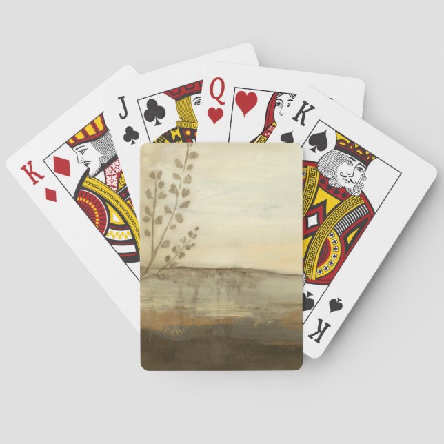Modern Sunset Landscape Oil Painting Playing Cards (Back)