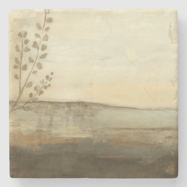 Modern Sunset Landscape Oil Painting Stone Coaster (Front)