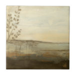 Modern Sunset Landscape Oil Painting Tile<br><div class="desc">A modern oil painting of a landscape by Jennifer Goldberger. Leaves creep in from the side while a beautiful sunset rests on the horizon. An amazing print that would make an amazing purchase!</div>