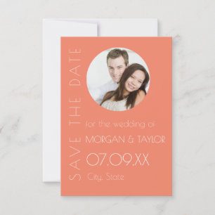 Modern Sunset Orange Tonal Photo Save the Date Invitation