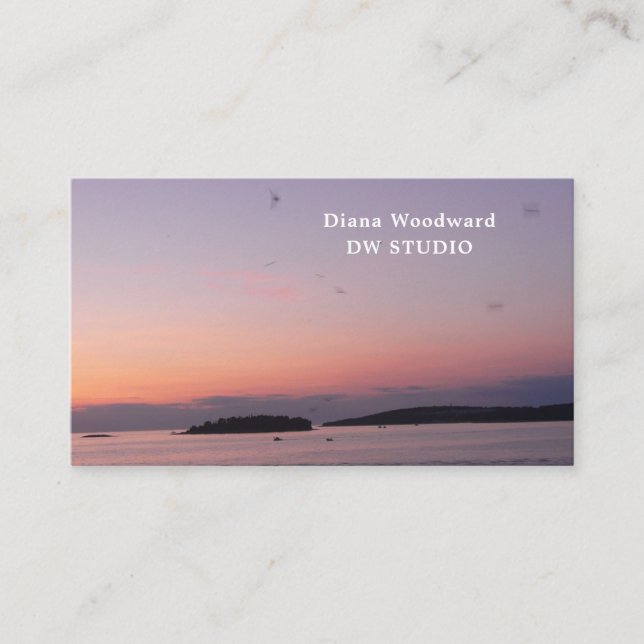 Modern Sunset Photo Business Card (Front)