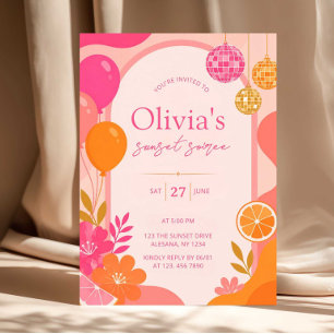 Modern Sunset Soirée Tequila Sunrise Invitation