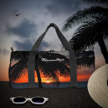 Modern Sunset Summer Beach Palm Trees Custom Duffle Bag<br><div class="desc">Modern Sunset Summer Beach Palm Trees Personalize Duffle Bag is great to use everday with or without your name. The tropical photo will brighten your day and make you feel like you are in the Caribbean. The duffle bag can be used to carry your valuables for sports, work, gym and...</div>