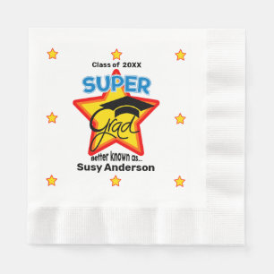 Modern Super Grad Logo - Personalize Name and Year Napkin