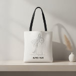 Modern Super Mum Warrior Line Art Tote Bag<br><div class="desc">The Art of Everyday Strength Embrace a look that is both artistic and empowering with this "Super Mum" Warrior Tote Bag. The design features a striking single-line art illustration of a woman standing tall with a shield and broom, symbolizing the heroic protection and tireless care mothers provide every day. The...</div>