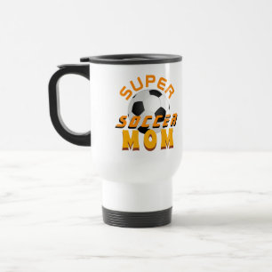 Modern Super Soccer Mom Football Sporty Mother Travel Mug