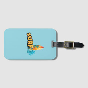 modern Surf Lovers travel Luggage Tag