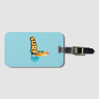 modern Surf Lovers travel Luggage Tag