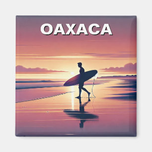 Modern Surfer Sunset Oaxaca Mexico Magnet