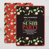 Modern Sushi Party Rolls Birthday Name