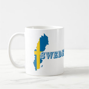 Modern sweden swedish Art Letter map Flag Souvenir Coffee Mug