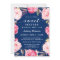 Modern Sweet 16 Birthday Navy Blue Floral Wreath