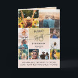 Modern sweet 16 gold birthday 11 photo collage card<br><div class="desc">Modern sweet 16 yellow gold glitter ombre pastel blush pink birthday 11 photo collage grid. Add your favourite friends and family photos with a cool and modern typography.</div>