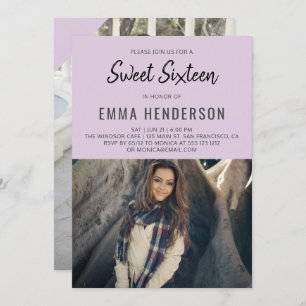 Modern Sweet 16 Photo Invitation