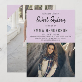 Modern Sweet 16 Photo Invitation