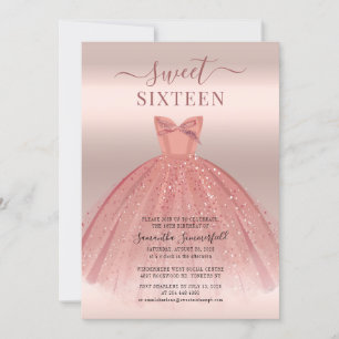 Modern Sweet 16 Script Birthday Invitation