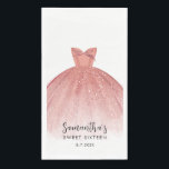 Modern Sweet 16 Script Dress 16th Birthday Custom Napkin<br><div class="desc">Featuring a pretty blush pink dress with modern script,  this birthday paper guest towel is perfect for party. Easily replace the party details by clicking the "Personalize" button.</div>