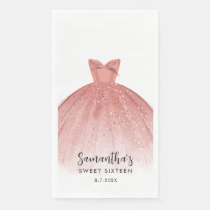 Modern Sweet 16 Script Dress 16th Birthday Custom Napkin