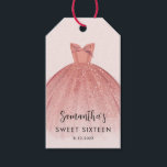 Modern Sweet 16 Script Dress Birthday Custom Gift Tags<br><div class="desc">Featuring a pretty blush pink dress with modern script,  this birthday gift tag is perfect for adorning your gifts and favours. Easily replace the party details by clicking the "Personalize" button.</div>