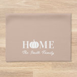 Modern Sweet Home White Pumpkin Family Name Fall Kitchen Towel<br><div class="desc">Custom-designed festive kitchen towel for the autumn fall season featuring modern rustic white pumpkin design with personalized family name.</div>