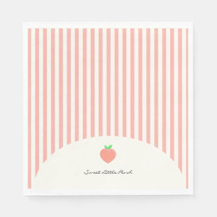 Modern Sweet Little Peach Stripes Napkin