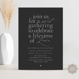 Modern Sweet Love Minimalist Wedding Reception Invitation