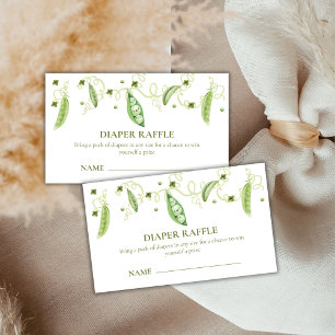Modern Sweet Pea In Pod Diaper Raffle Baby Shower Enclosure Card