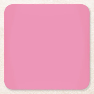 Modern Sweet Pink Customizable Square Paper Coaster