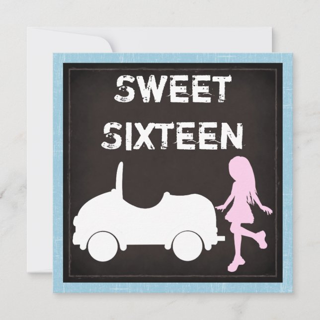 Modern Sweet Sixteen Birthday Invitation (Front)
