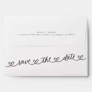 Modern Sweethearts Wedding Save the Date Envelope