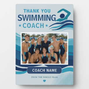 Modern Swimming Team Photo Coach Plaque