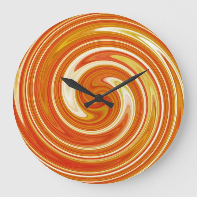 Modern Swirl Abstract Art #11 Large Clock (Front)