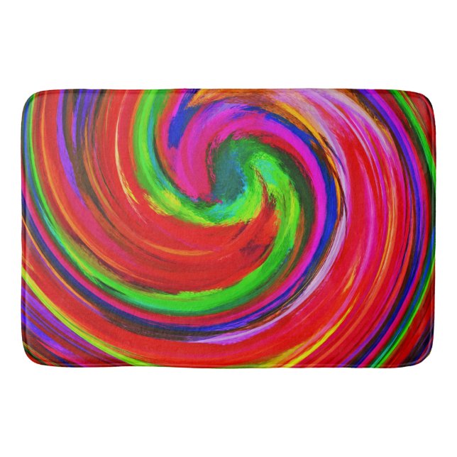 Modern Swirl Abstract Art #12 Bath Mat (Front)