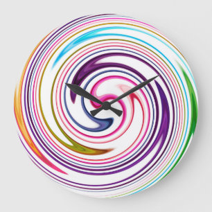 Modern Swirl Abstract Art #2 Large Clock