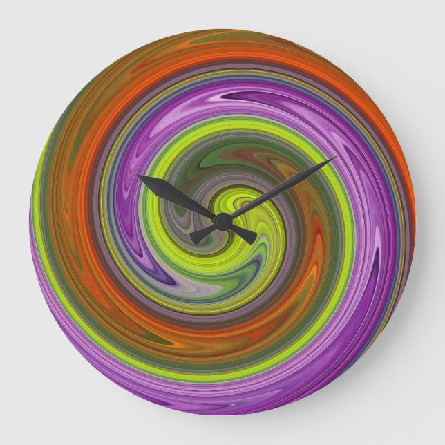 Modern Swirl Abstract Art #36 Large Clock (Front)