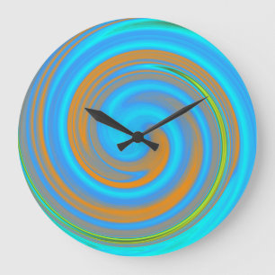 Modern Swirl Abstract Art #44 Large Clock