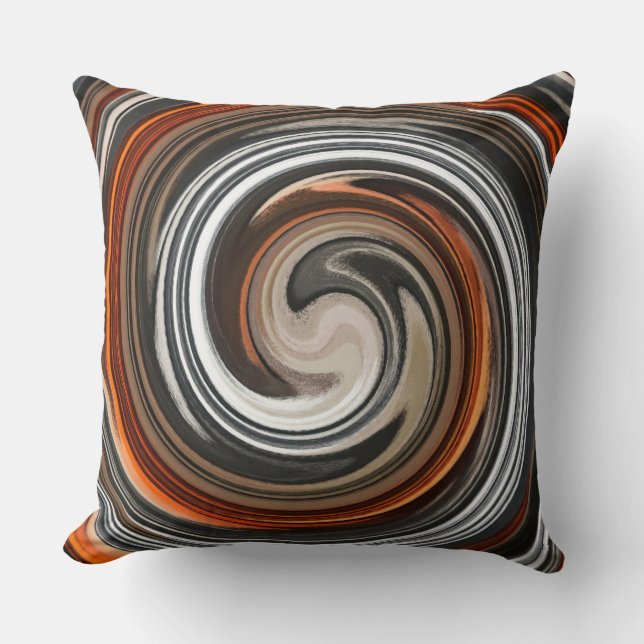Modern Swirl Abstract Art #5 Throw Pillow (Front)