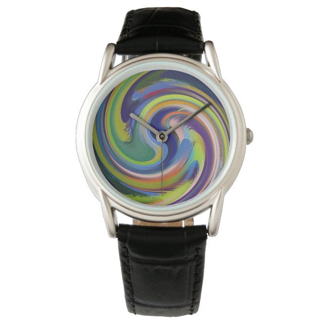 Modern Swirl Abstract Art #68 Watch (Front)